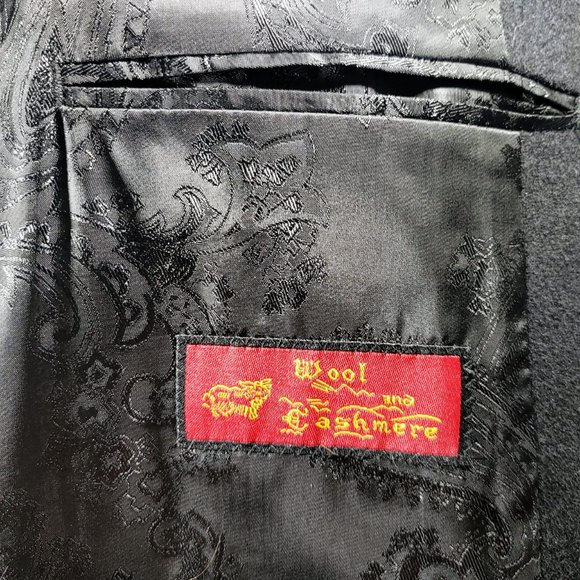 Mantoni NWT- 42R Black-Wool/Cashmere Car Coat 3/4 - Picture 7 of 16